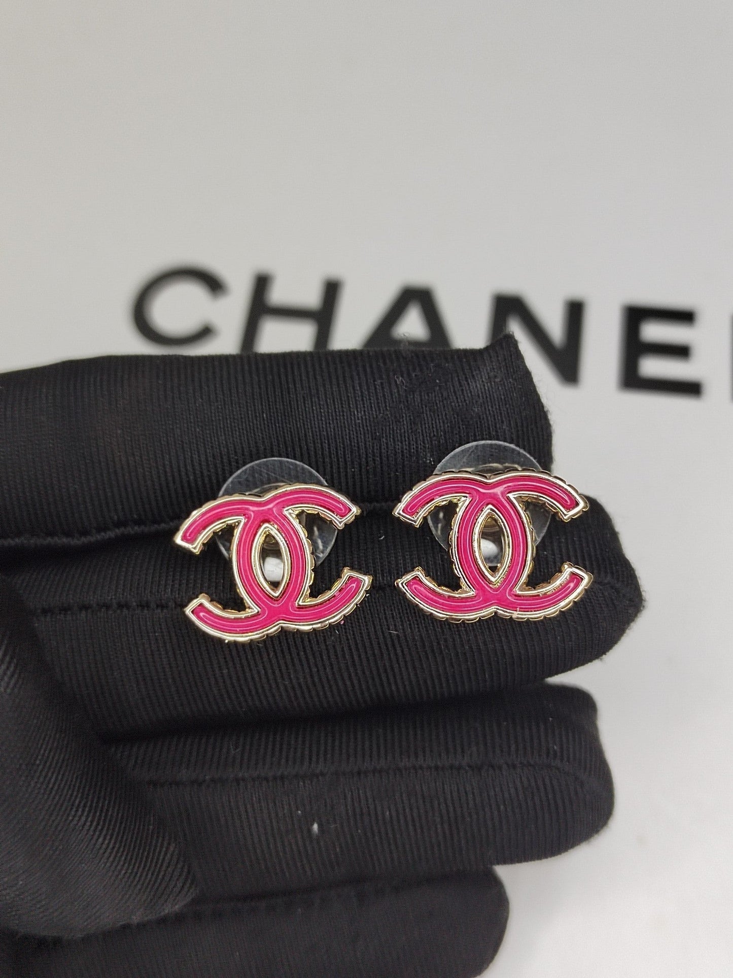 18K Chanel Pink Earrings