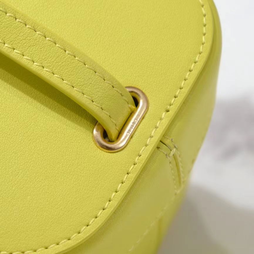 CELINE SQUARE BOX CROSSBODY BAG 11 LEMON YELLOW CALFSKIN