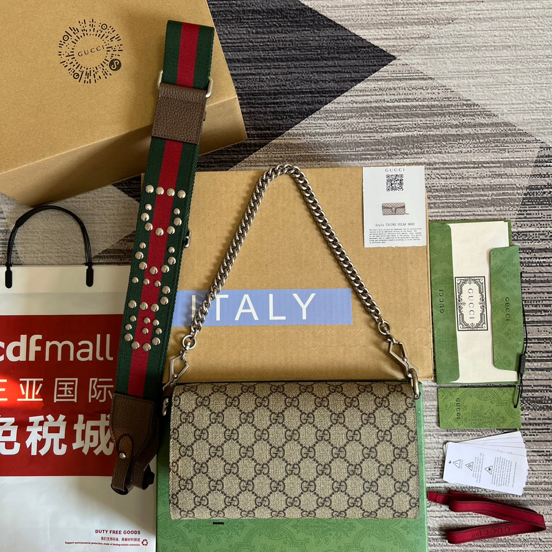 GUCCI DIONYSUS 25 SMALL BAG IN SUPREME CANVAS