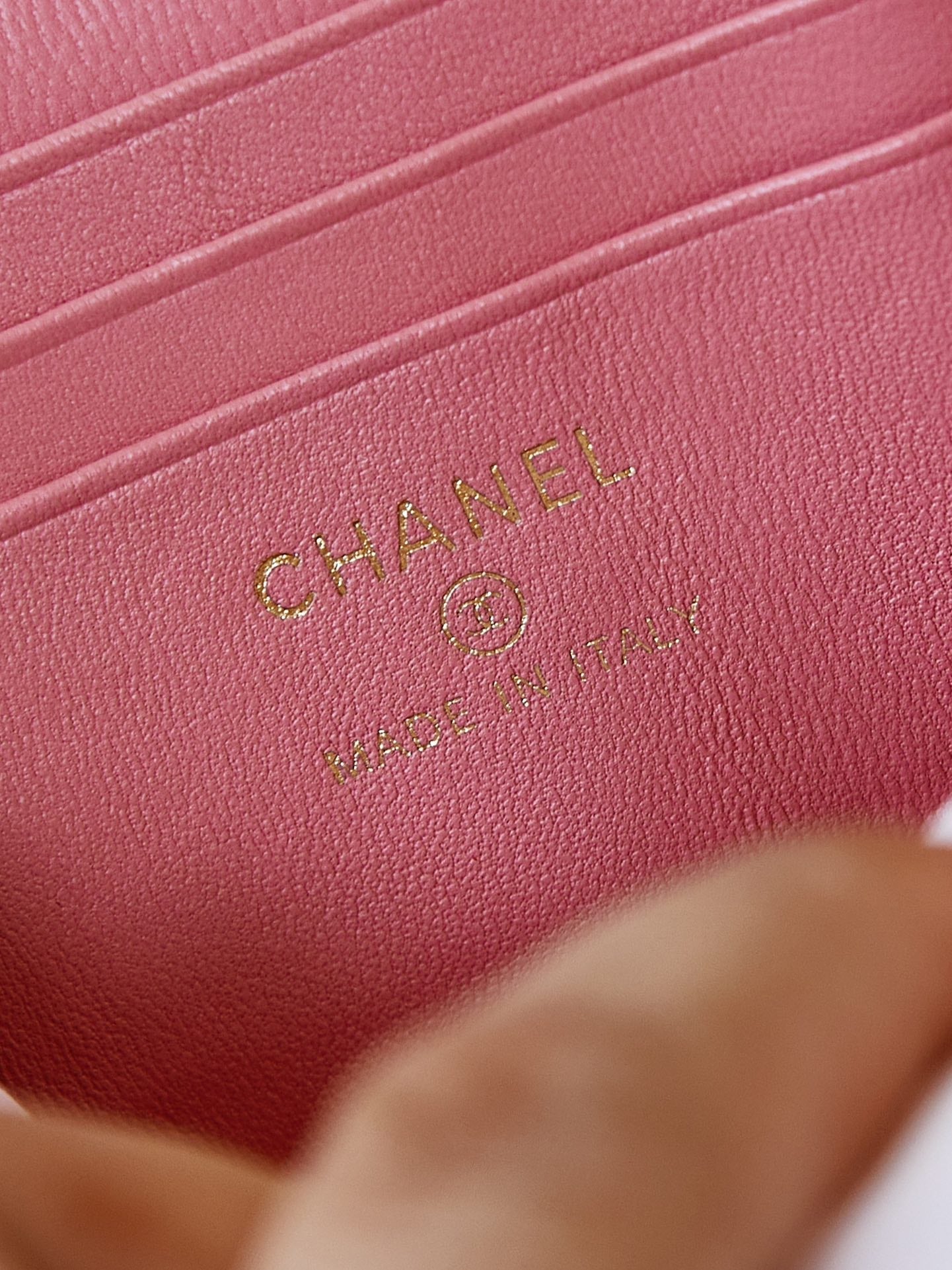 CHANEL 25S MINI VANITY BAG 16 CM IN PEACHY PINK LAMBSKIN WITH CRYSTAL-EMBELLISHED LOGO