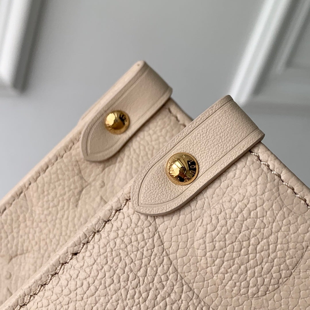 LOUIS VUITTON ONTHEGO MM 35 IN BLUSH PINK MONOGRAM CALFSKIN