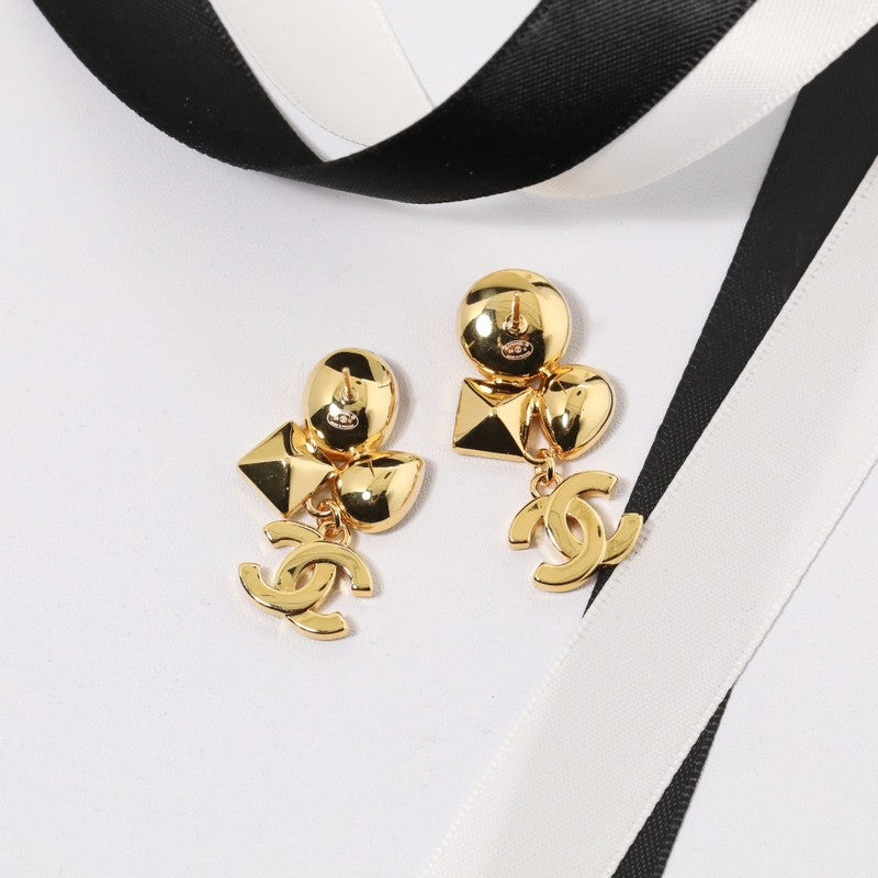 18K Chanel Color Crystal Gold Earrings