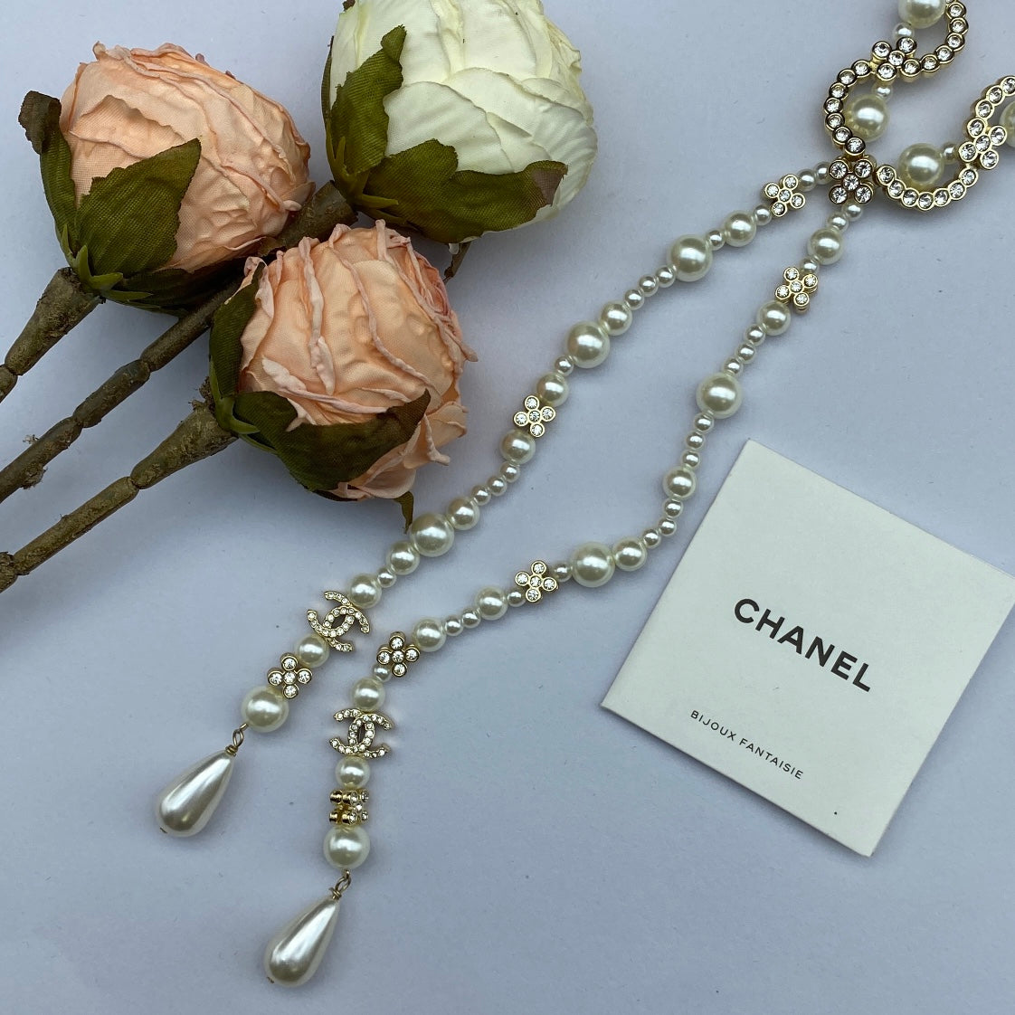 18K Chanel Pearl Chain Necklace