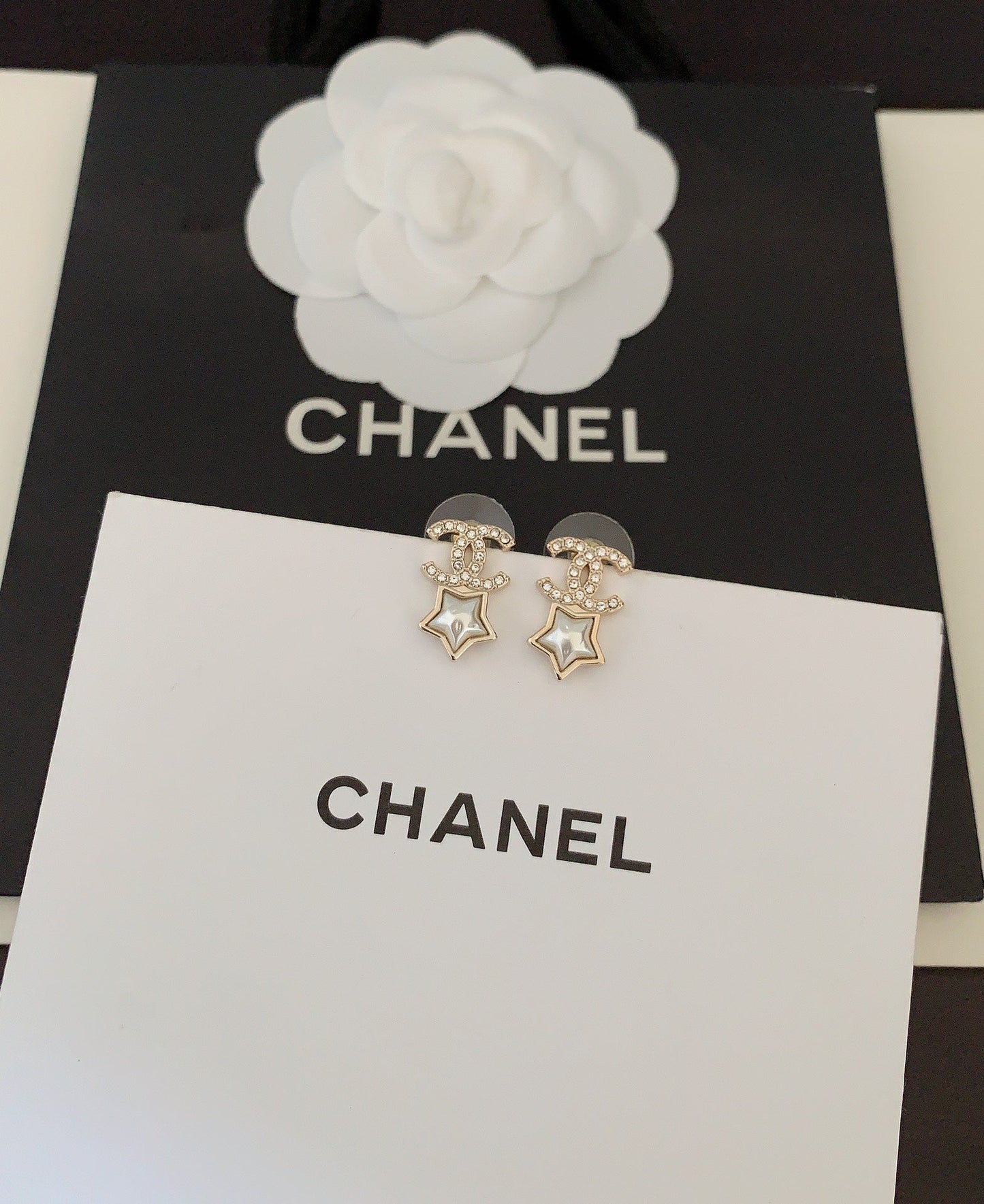 18K Chanel Star Crystals Earrings