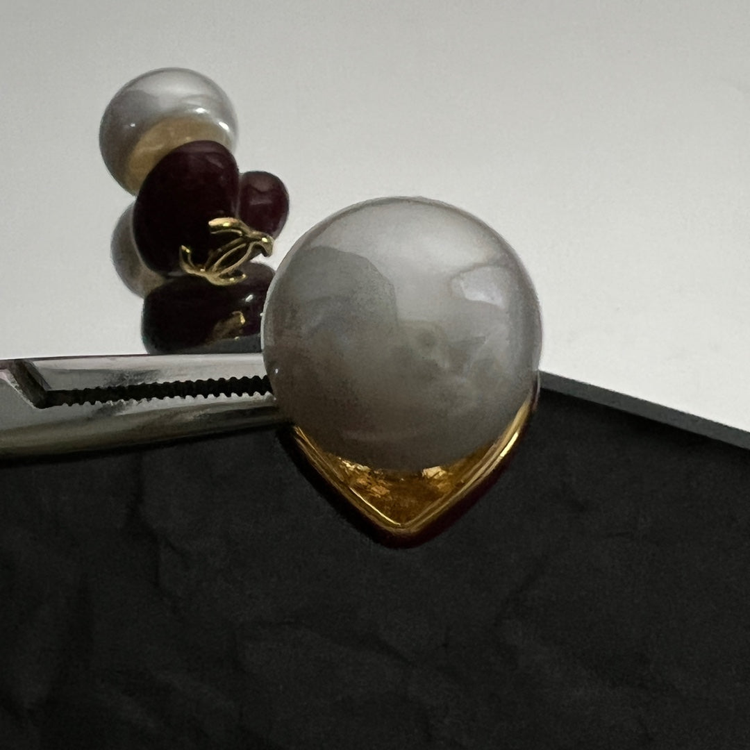 18K Chanel Red Heart Earrings