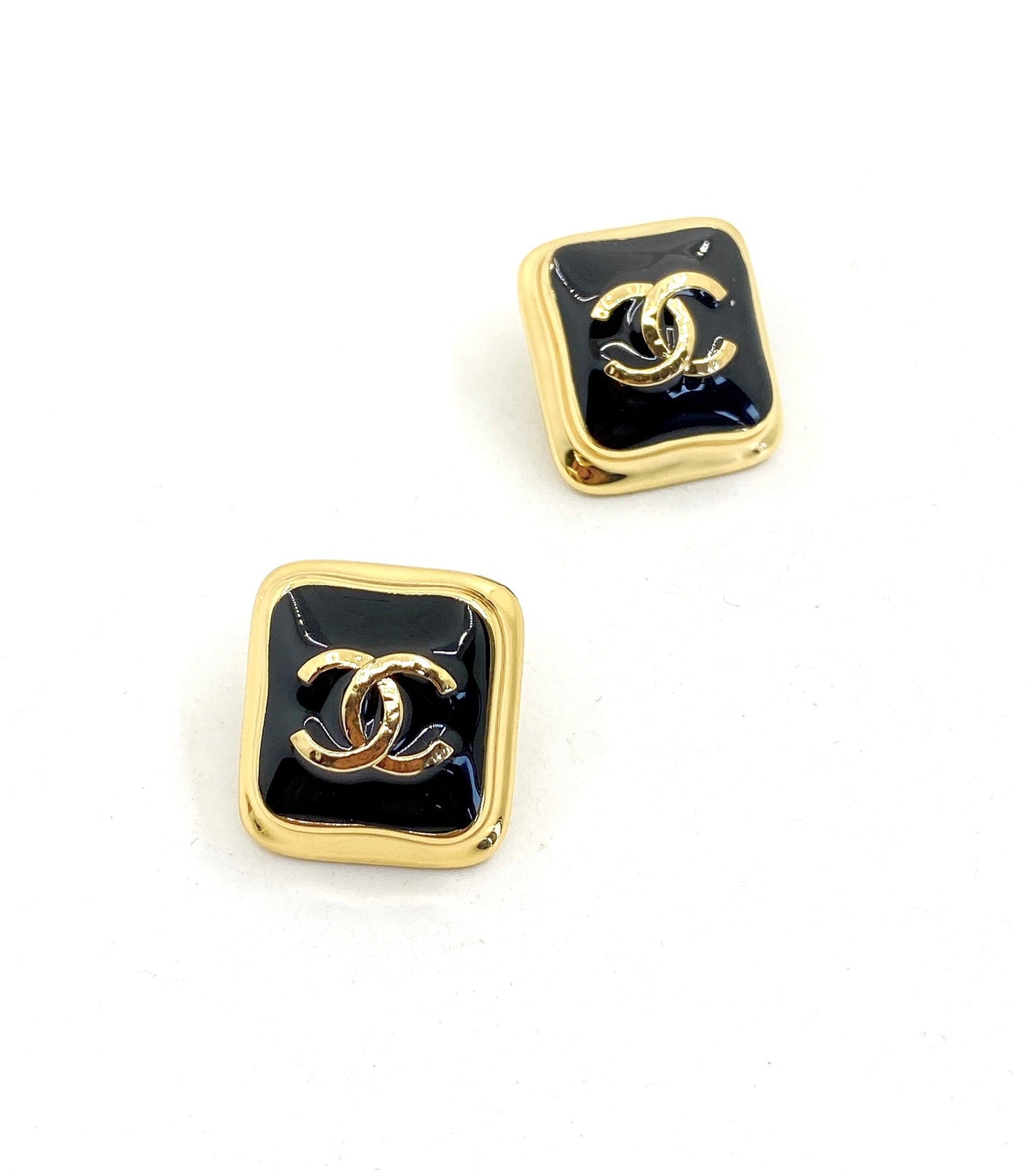 18K Square Chanel Earrings