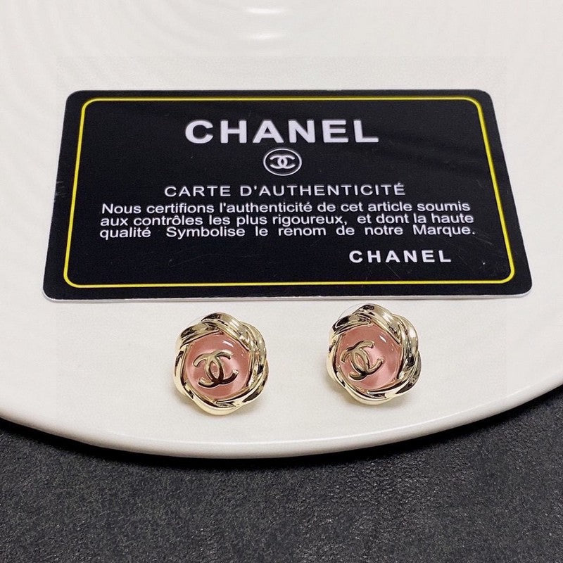 18K Chanel Pink Earrings