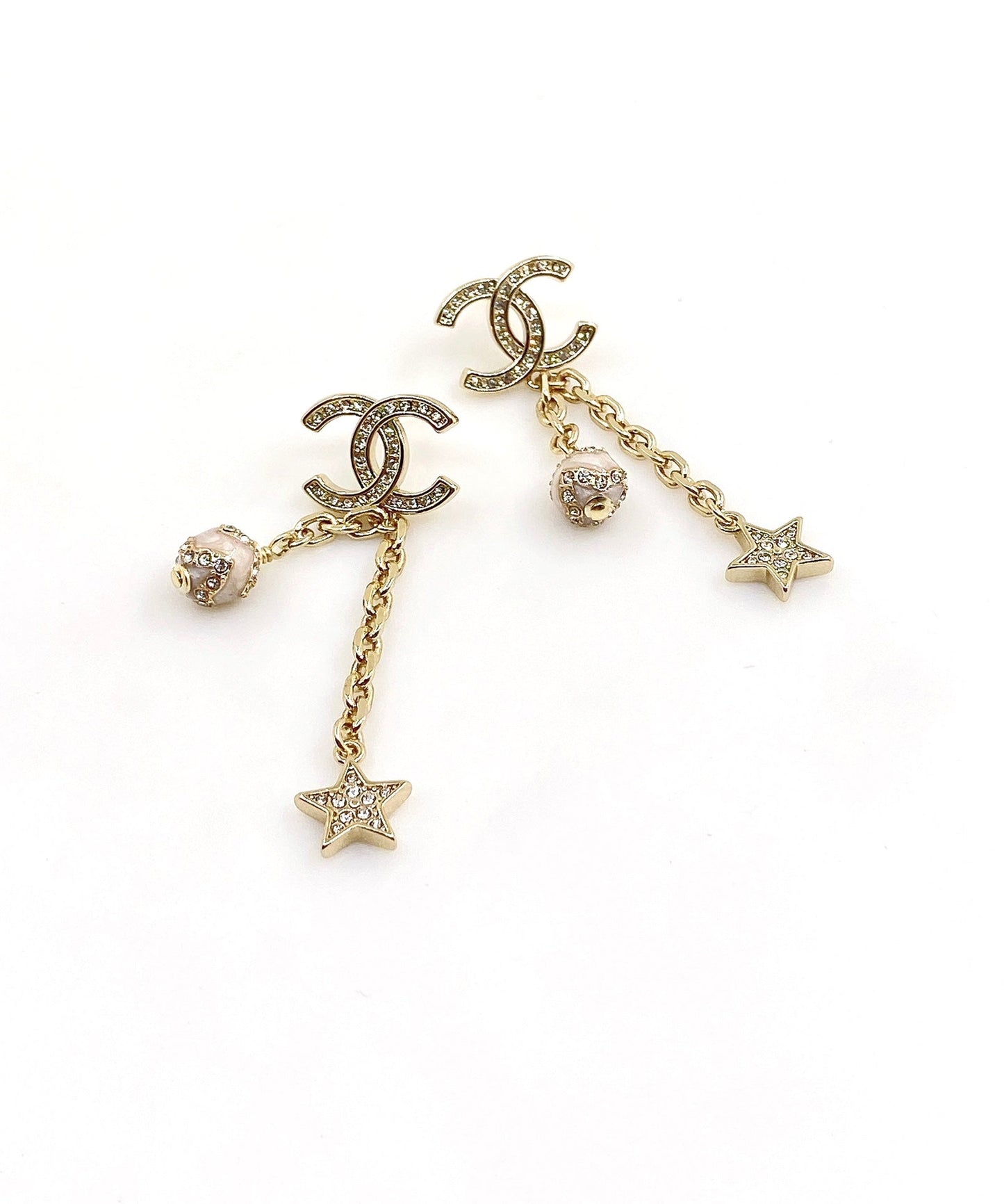 18K Chanel Star Pearls Earrings