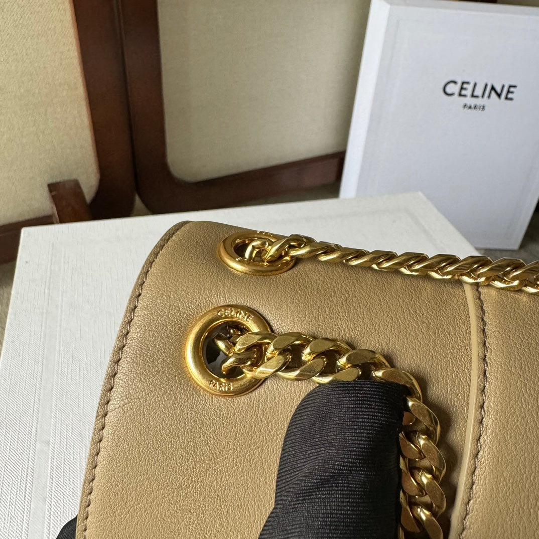 CELINE MEDIUM VICTOIRE BAG 23 IN CAMEL GOLD CALFSKIN