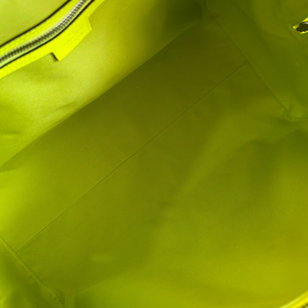 GUCCI CHROMA LARGE DUFFLE BAG 45 LIME GREEN IN MONOGRAM CANVAS