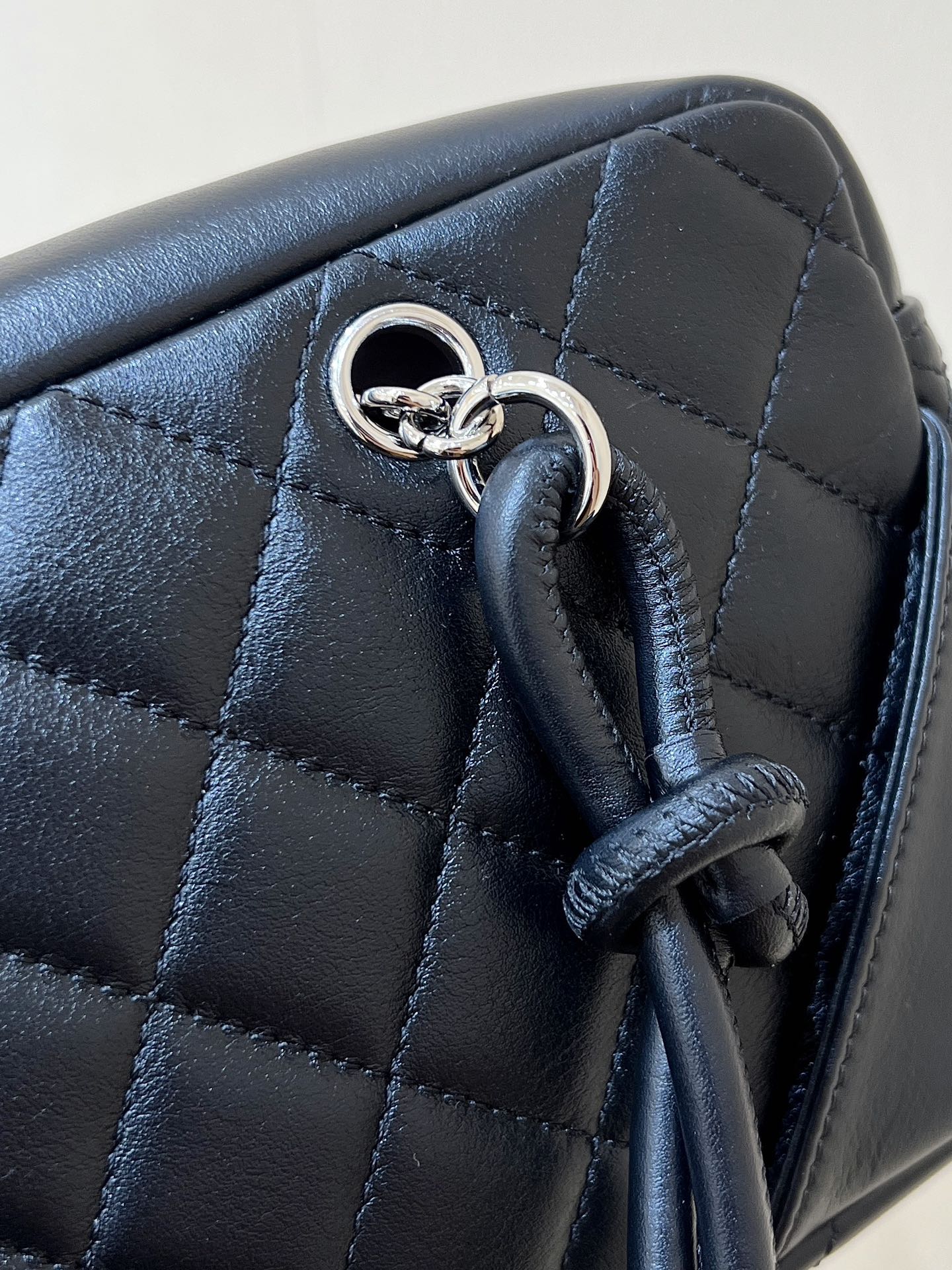 CHANEL 25S CAMBON BOSTON BAG 21 IN BLACK CALFSKIN SILVER HARDWARE
