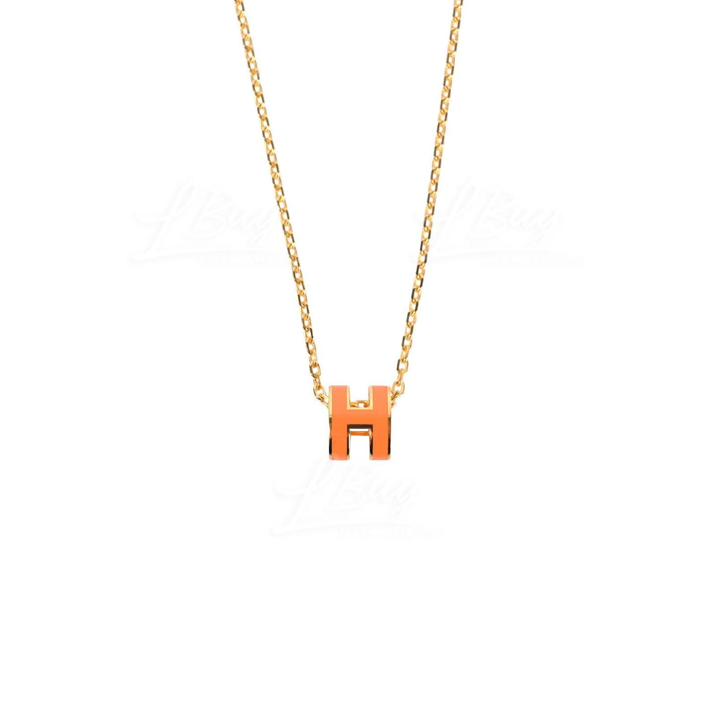 18K Mini Pop Hermes Orange Necklace