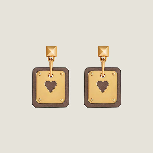 18K As De Celine Brown Hermes Earrings