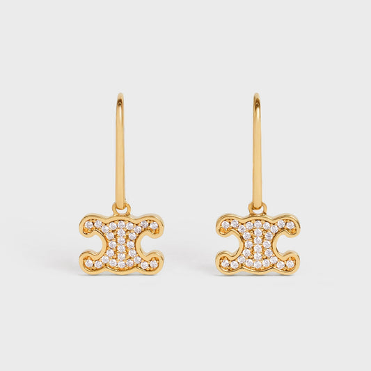 18K Celine Rhinestone Earrings