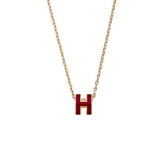 18K Mini Pop Hermes Red Necklace