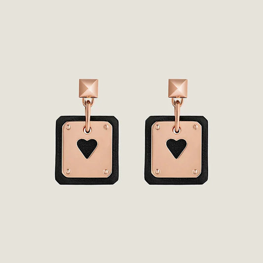 18K As De Celine Black Hermes Earrings