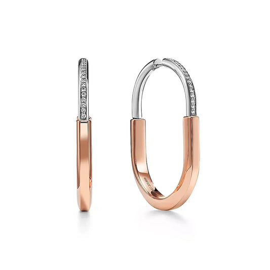 18K Tiffany Lock Diamond Earrings