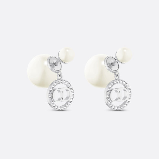 18K Dior Tribales White Resin Pearls Earrings