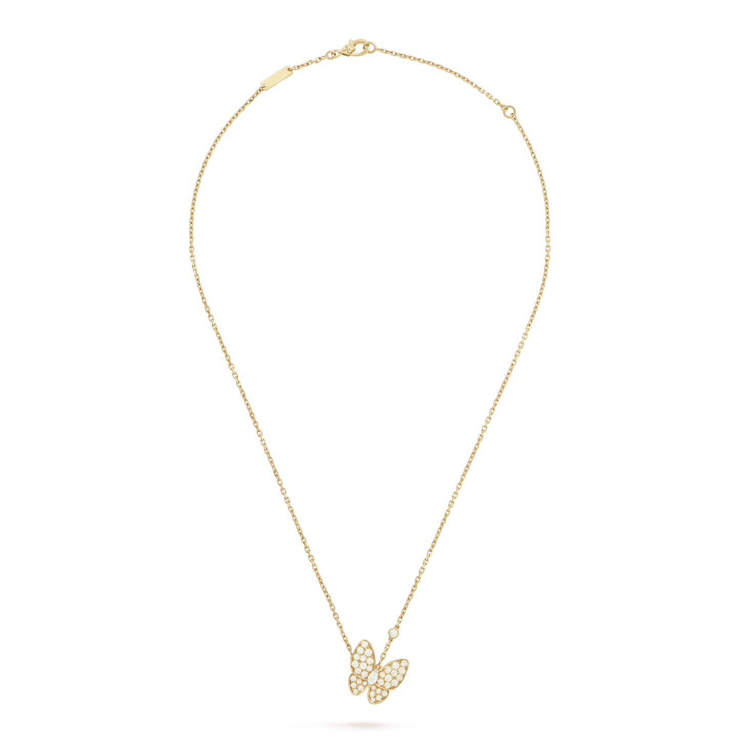 18K Two Butterfly Necklace