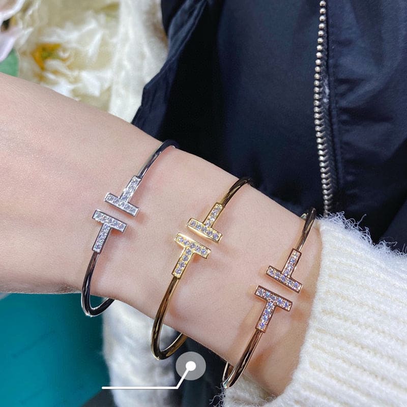 18K Tiffany Diamond Wire Bracelet
