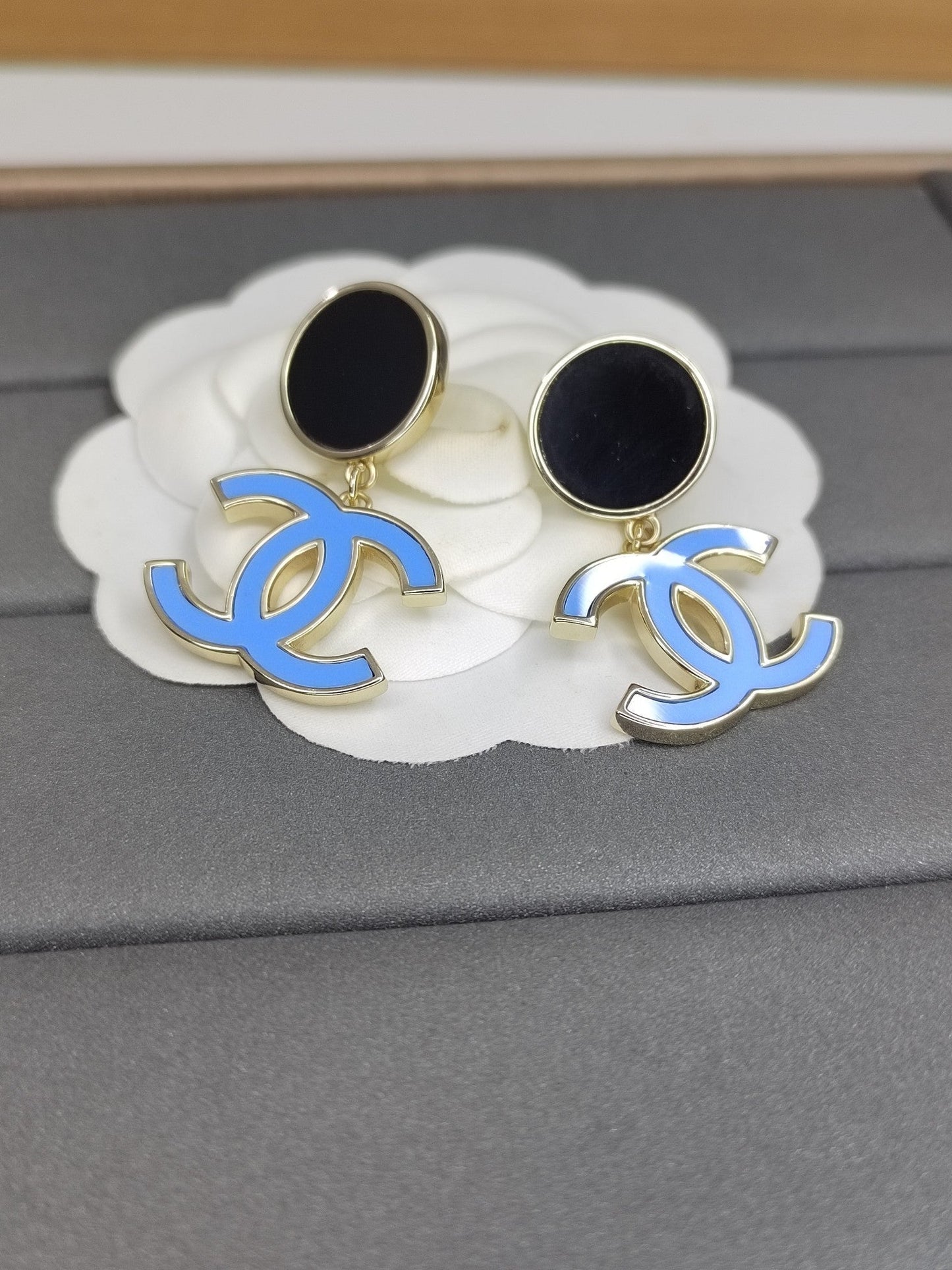 18K Classic Blue  Chanel Dangle Earrings