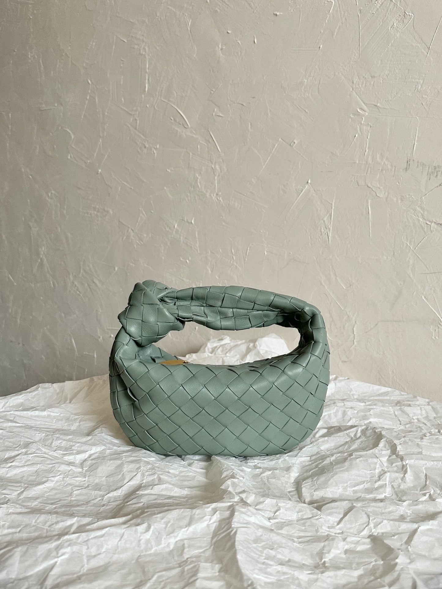 BOTTEGA VENETA MINI JODIE 28CM GREY LAMBSKIN LEATHER