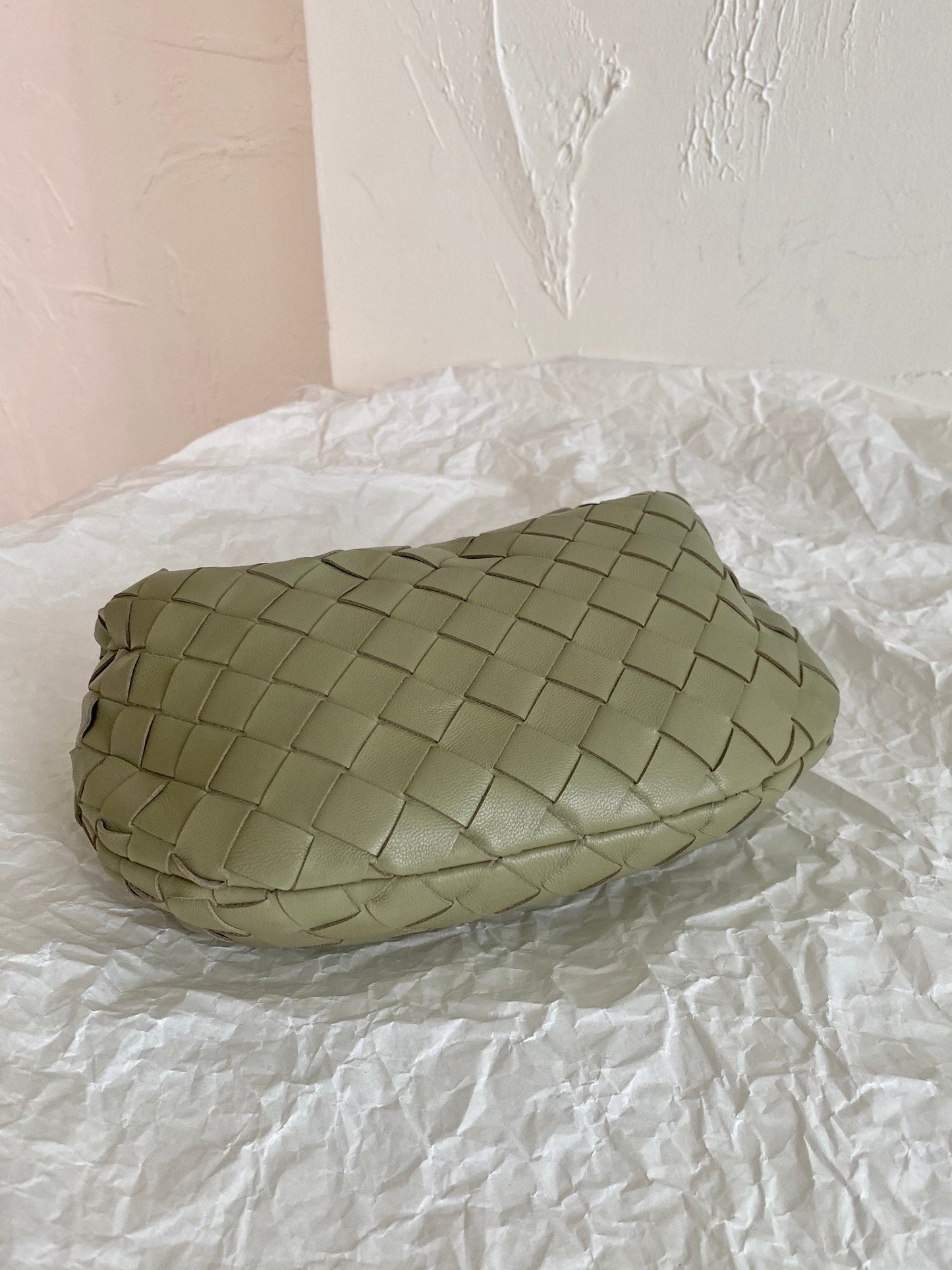 BOTTEGA VENETA MINI JODIE 28CM GREEN LAMBSKIN LEATHER