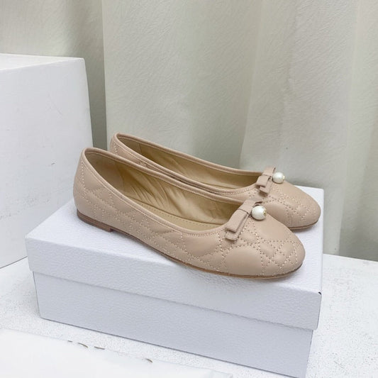 DIOR CD BALLET FLAT BEIGE MOP FRONT