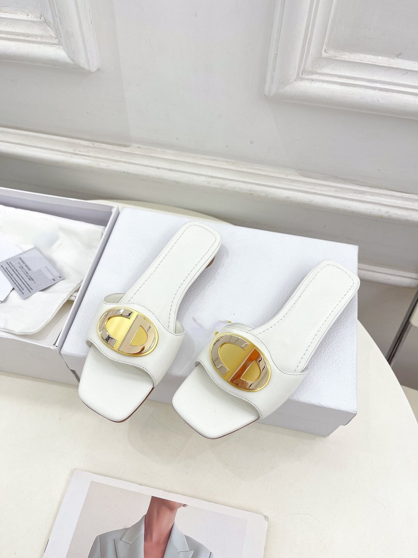 DIOR CD FOREVER HEELED 1.5CM WHITE