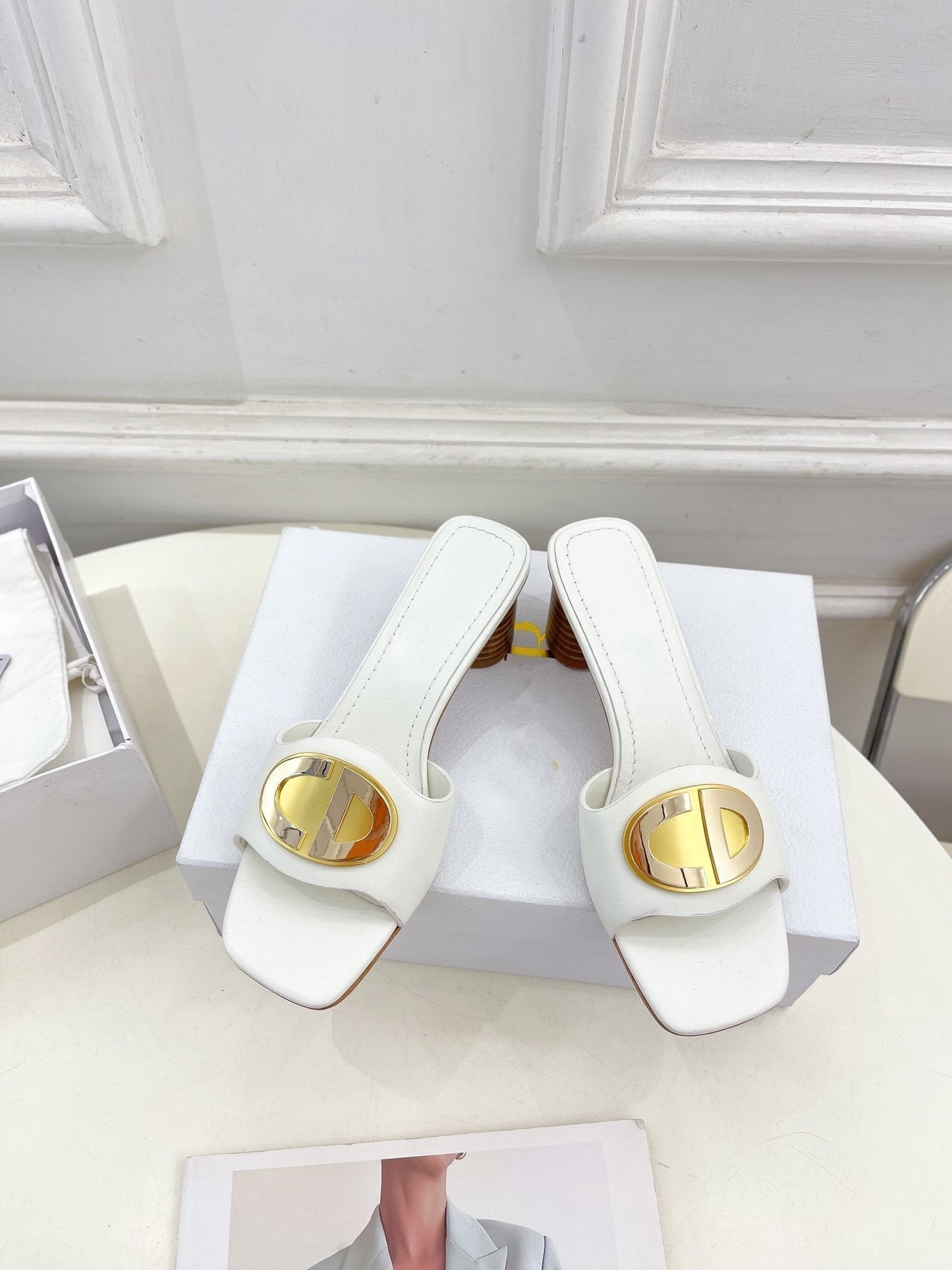 DIOR CD FOREVER HEELED 5CM WHITE