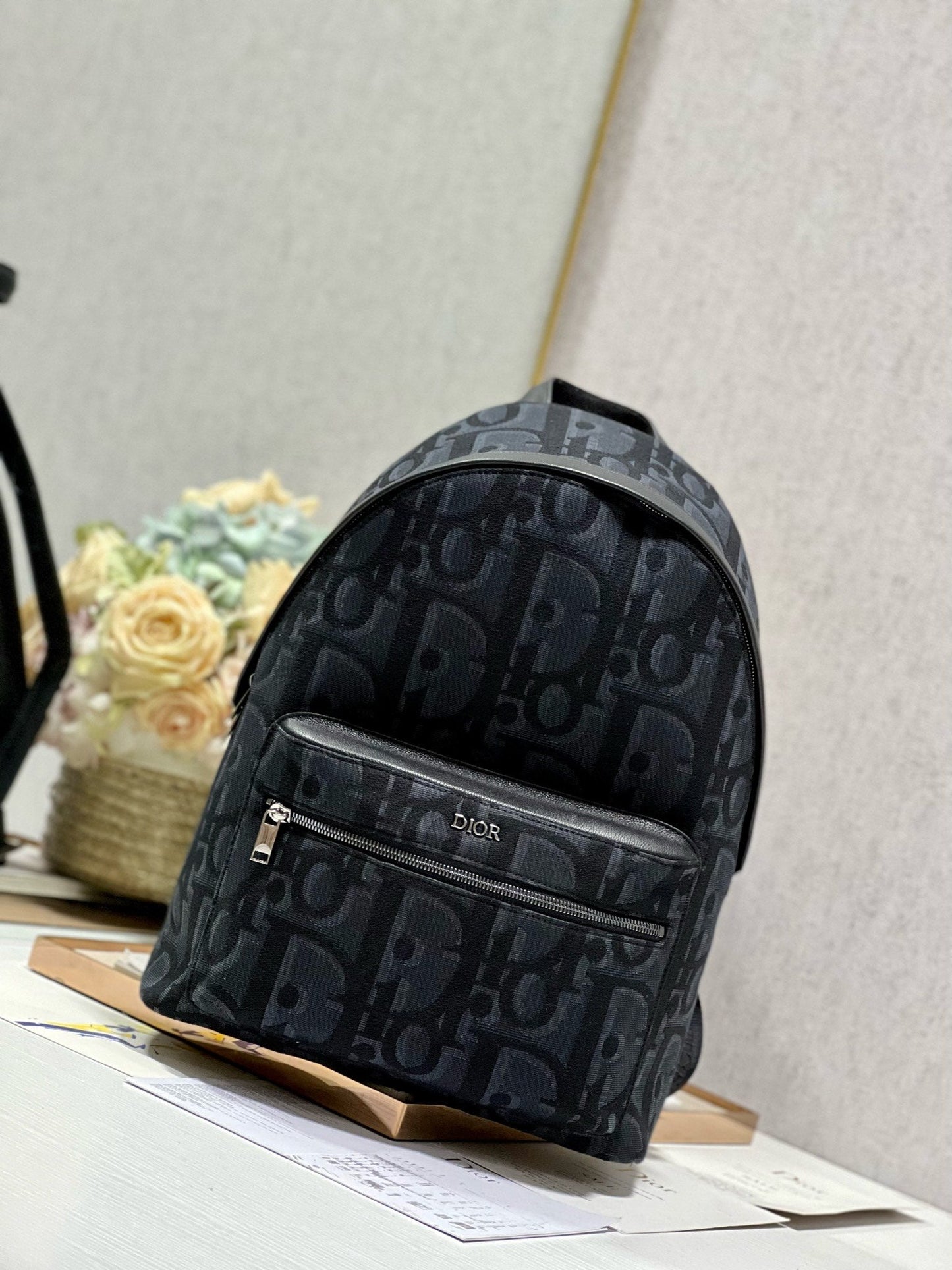 DIOR RIDER BACKPACK BLACK OBLIQUE JACQUARD