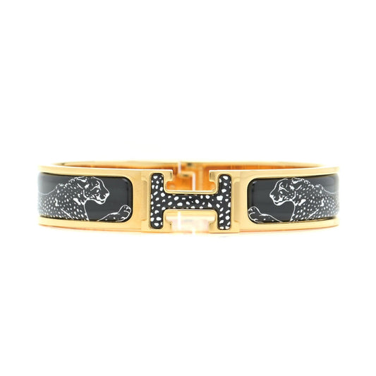 18K Guepards Clic Clac Hermes Bracelet