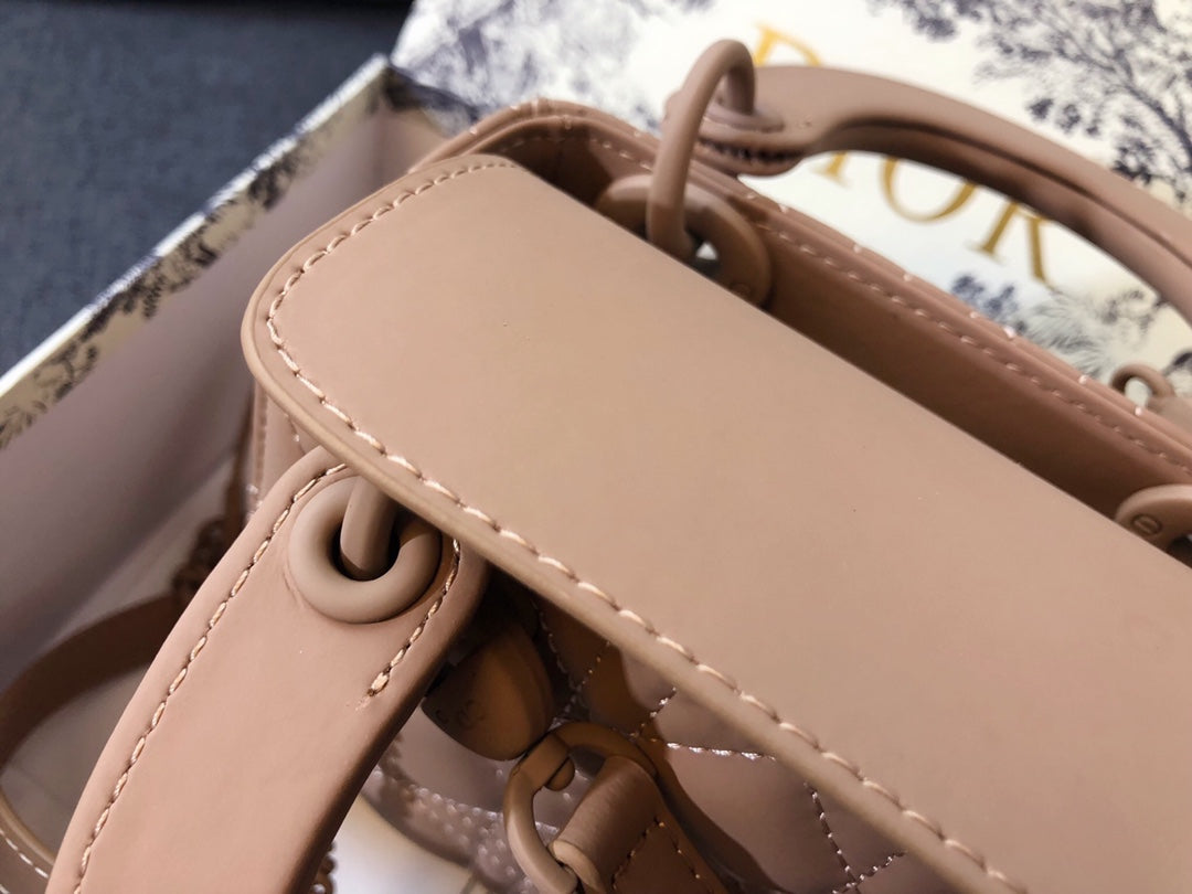 DIOR MINI LADY 17 BAG IN CAMEL BROWN CALFSKIN