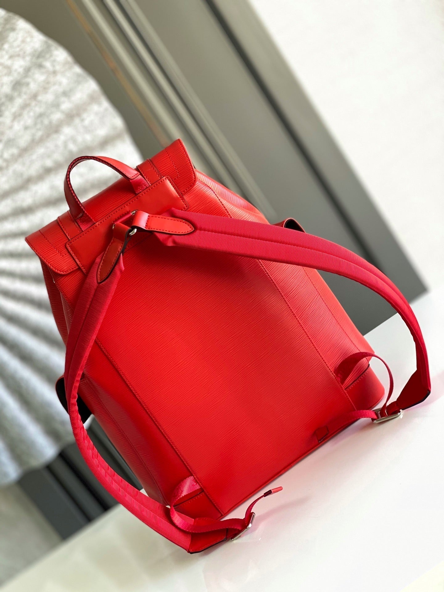 LOUIS VUITTON LV x SUPREME CHRISTOPHER SMALL BACKPACK 47 IN RED EPI CALFSKIN