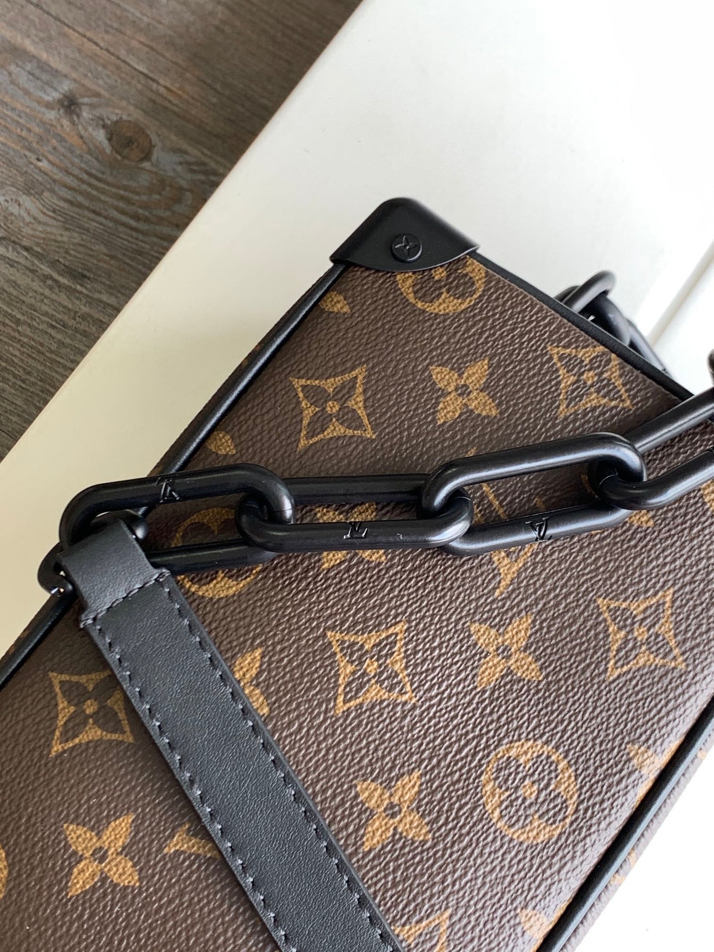 LOUIS VUITTON MINI SOFT TRUNK 18 IN BROWN MONOGRAM CANVAS WITH EMBROIDERED ANIMATED CHARACTER