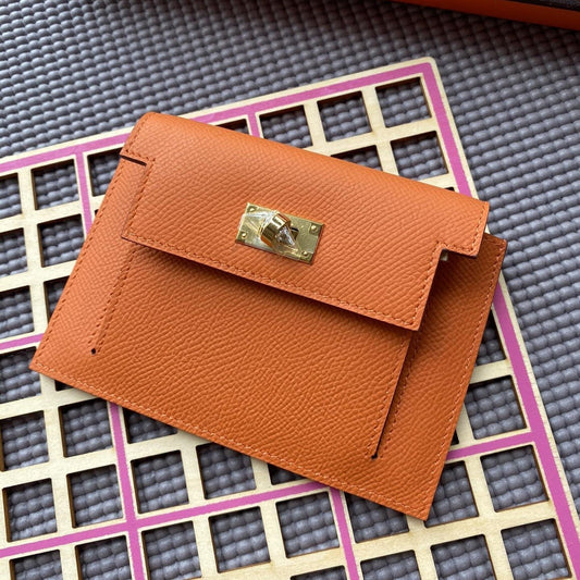 HERMES Kelly Pocket 13.5 Orange Epsom Ghw