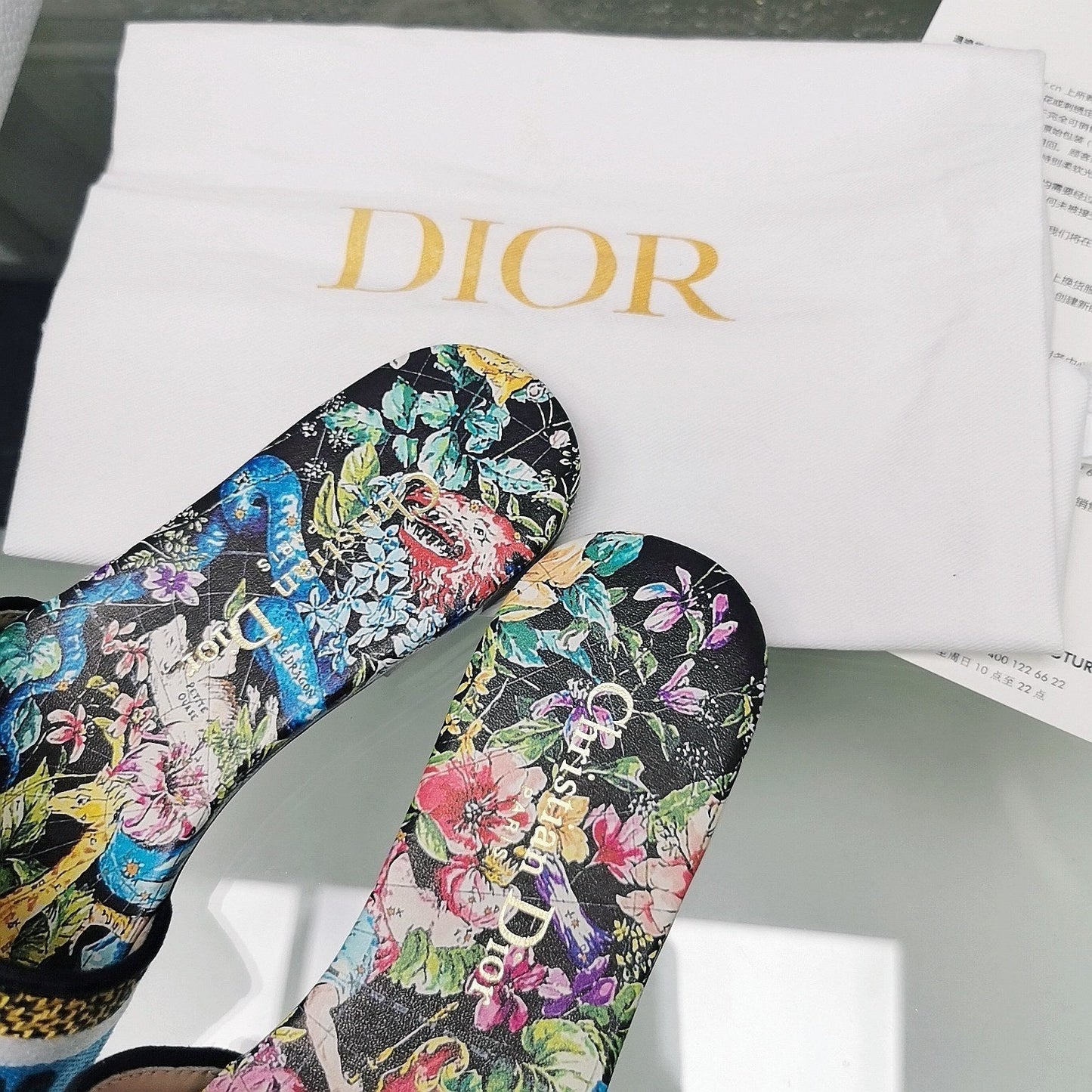DIOR CD Mule Dway Slide 10mm Multi-motifs Style 25