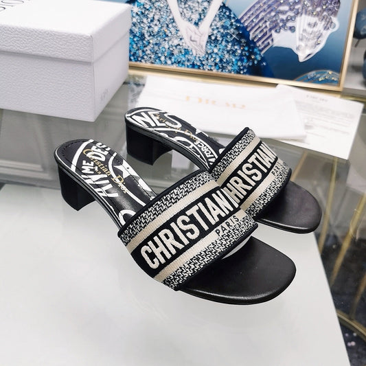 DIOR CD Mule Dway Heeled Slide 45mm Style 46