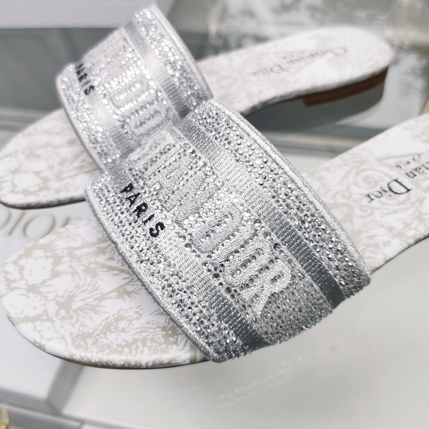 DIOR CD Mule Dway Slide 10mm Multi-motifs Style 14