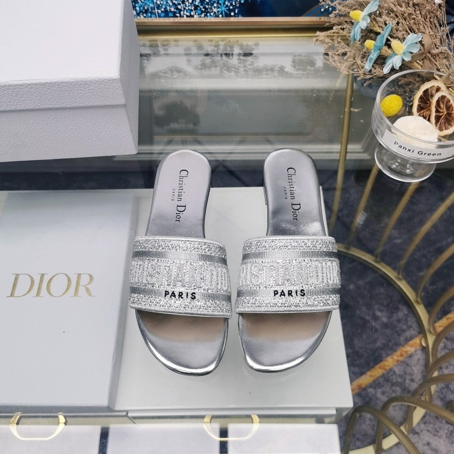 DIOR CD Mule Dway Slide 10mm Multi-motifs Style 24