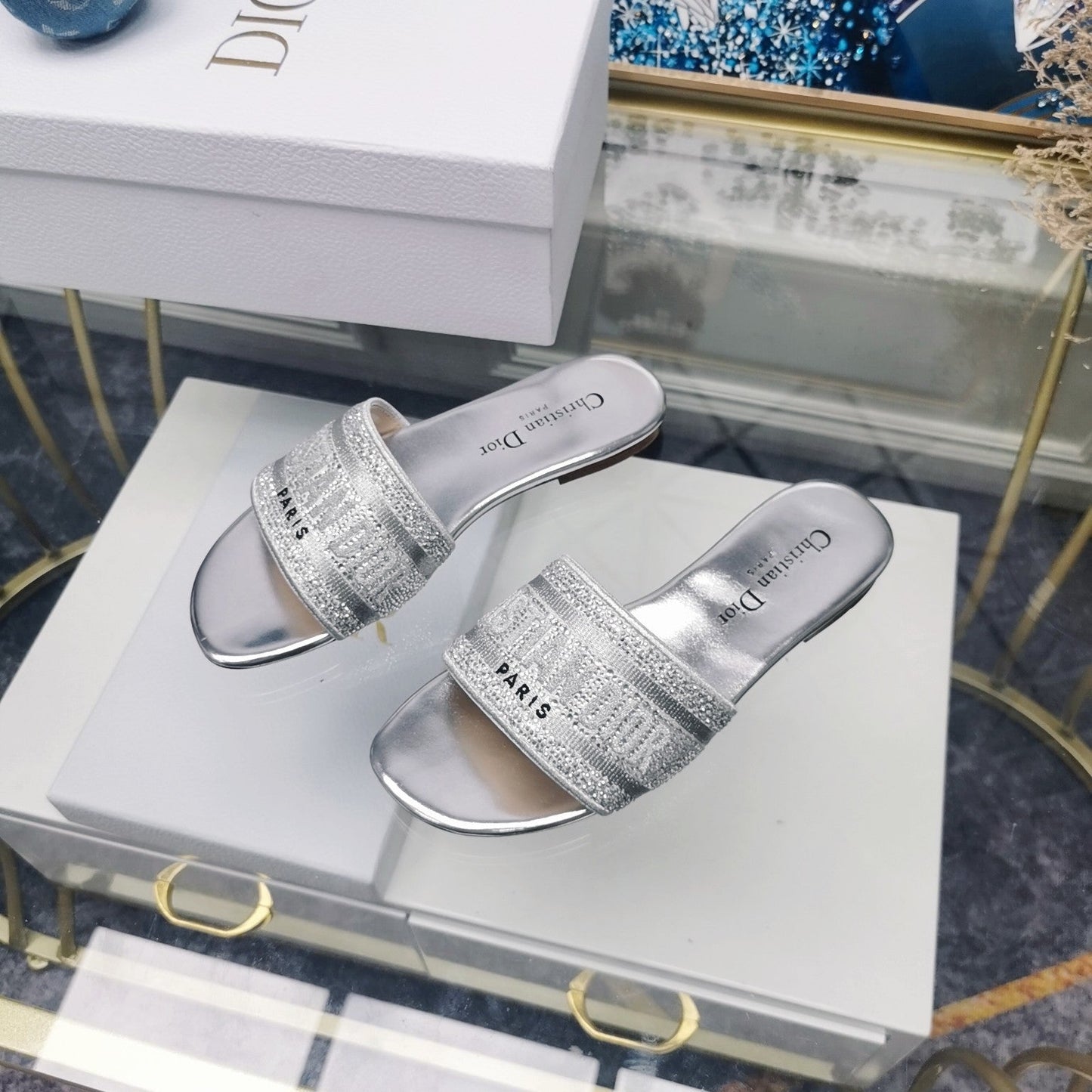 DIOR CD Mule Dway Slide 10mm Multi-motifs Style 24