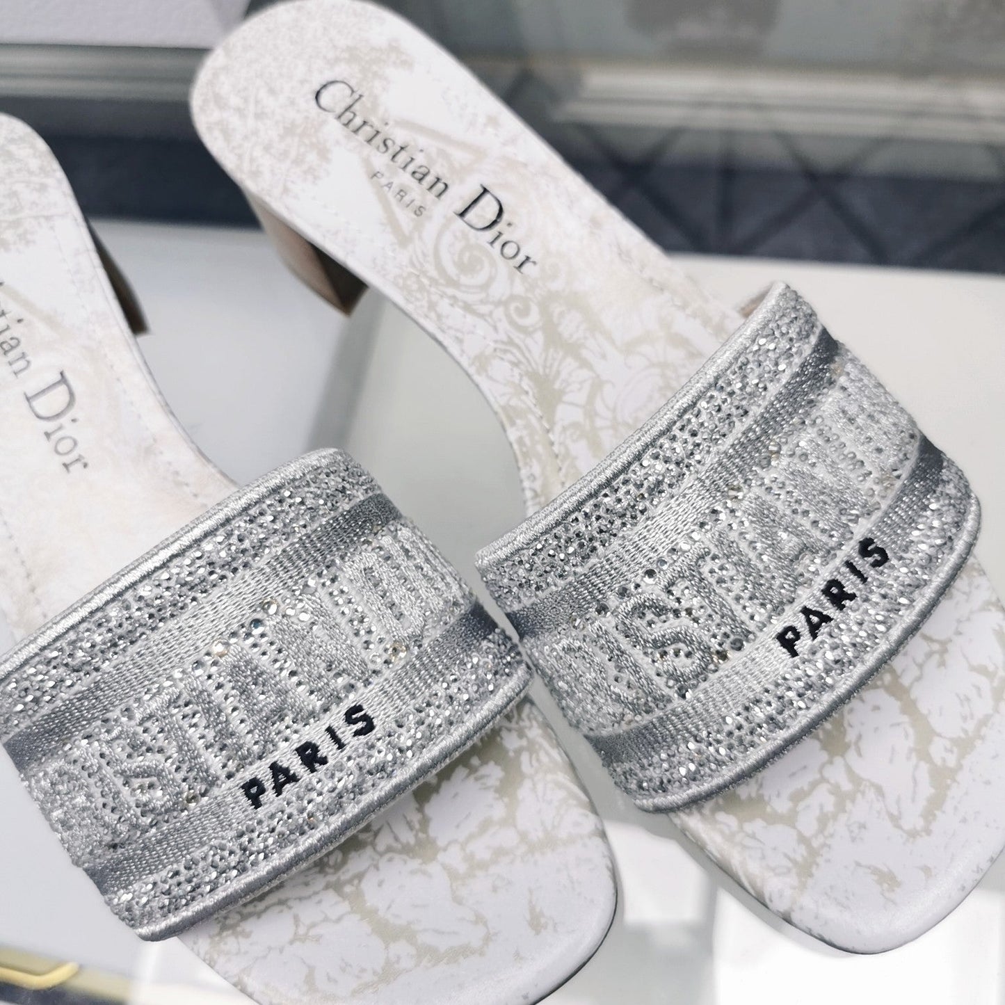 DIOR CD Mule Dway Heeled Slide 45mm Style 25