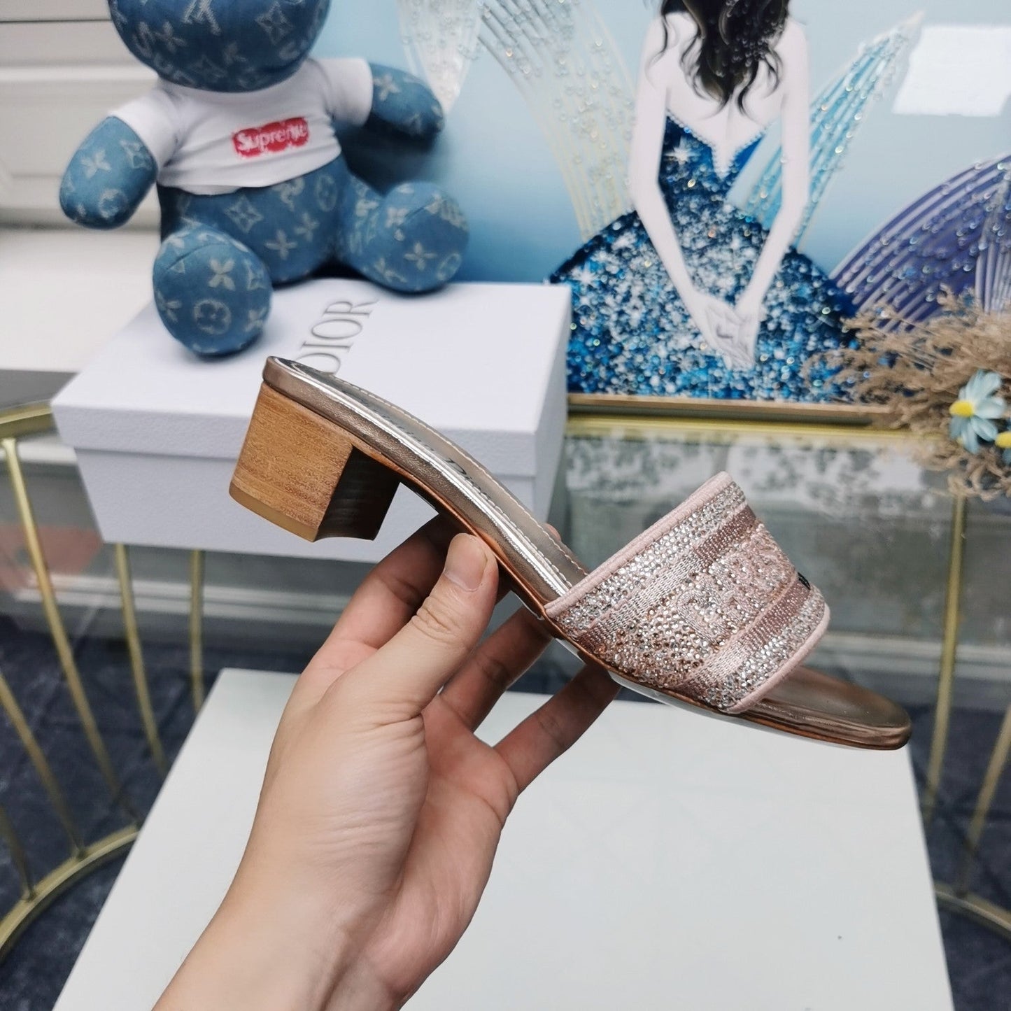 DIOR CD Mule Dway Heeled Slide 45mm Style 16