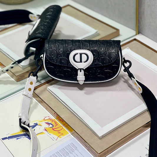 DIOR BOBBY EAST-WEST 21 BAG IN BLACK LAMBSKIN