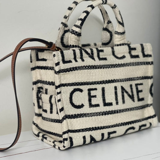 CELINE TRIOMPHE 29 FABRIC WHITE BLACK