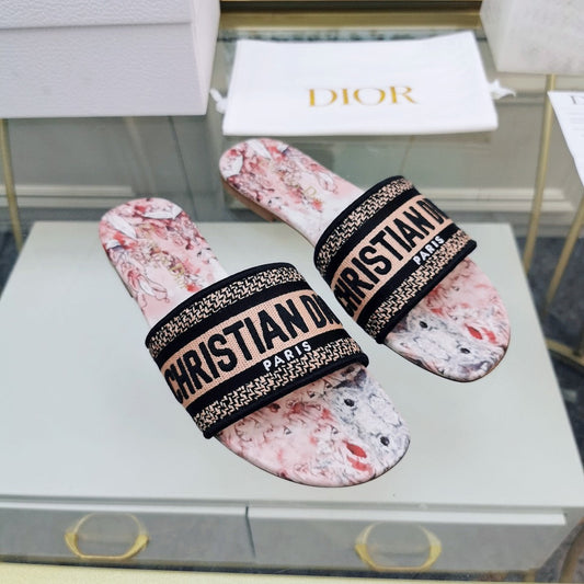DIOR CD Mule Dway Slide 10mm Multi-motifs Style 73