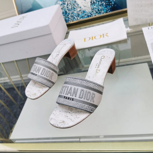 DIOR CD Mule Dway Heeled Slide 45mm Style 38