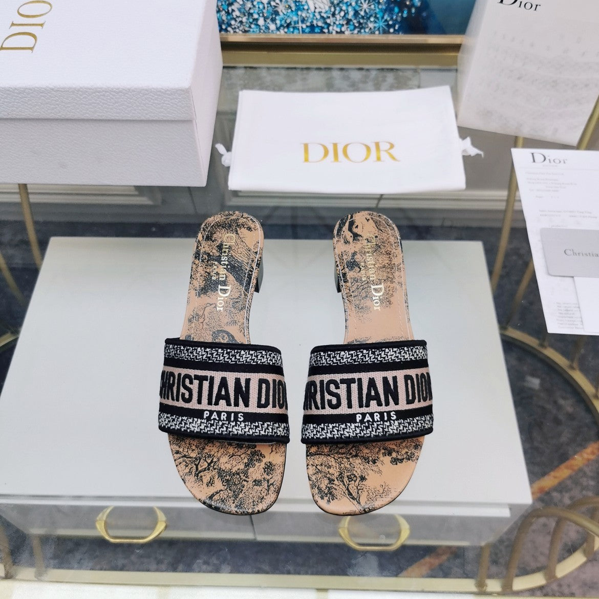 DIOR CD Mule Dway Heeled Slide 45mm Style 5
