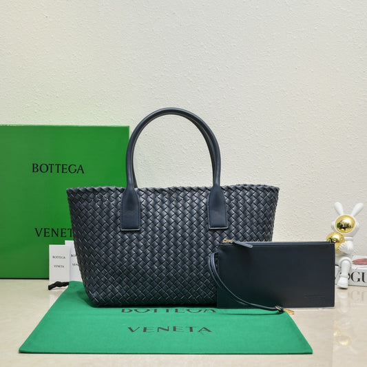 BOTTEGA VENETA Large Cabat 45cm Navy Blue Lambskin Ghw