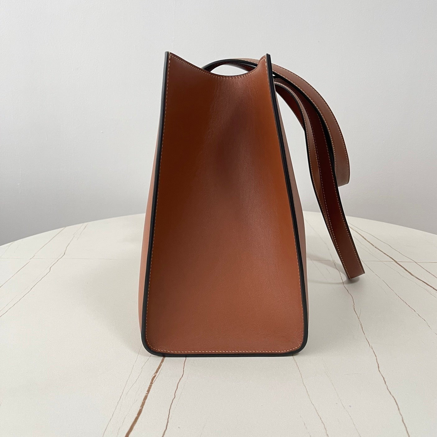 CELINE CABAS TRIOMPHE 37 CINNAMON BROWN IN SMOOTH CALFSKIN